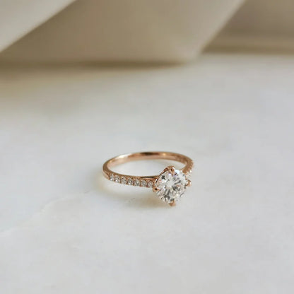 18K Four Claw High Basket Ring