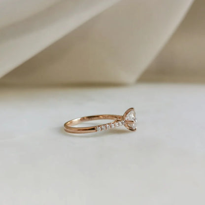 18K Four Claw High Basket Ring