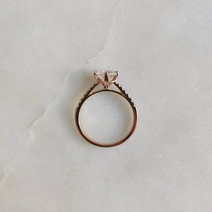 18K Four Claw High Basket Ring