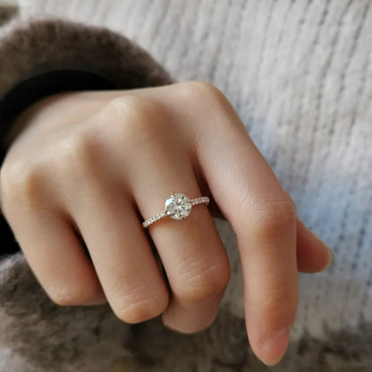 18K Four Claw High Basket Ring