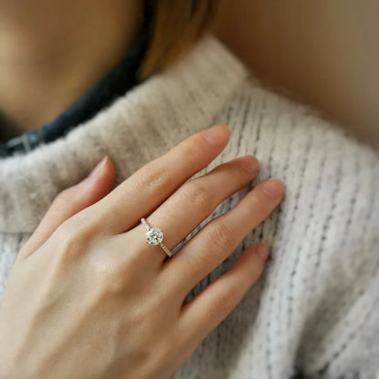 18K Four Claw High Basket Ring