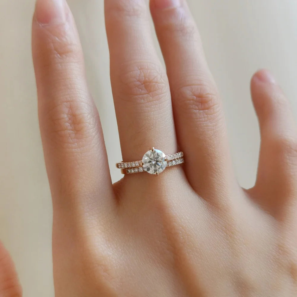 18K Four Claw High Basket Ring