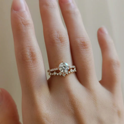 18K Four Claw High Basket Ring
