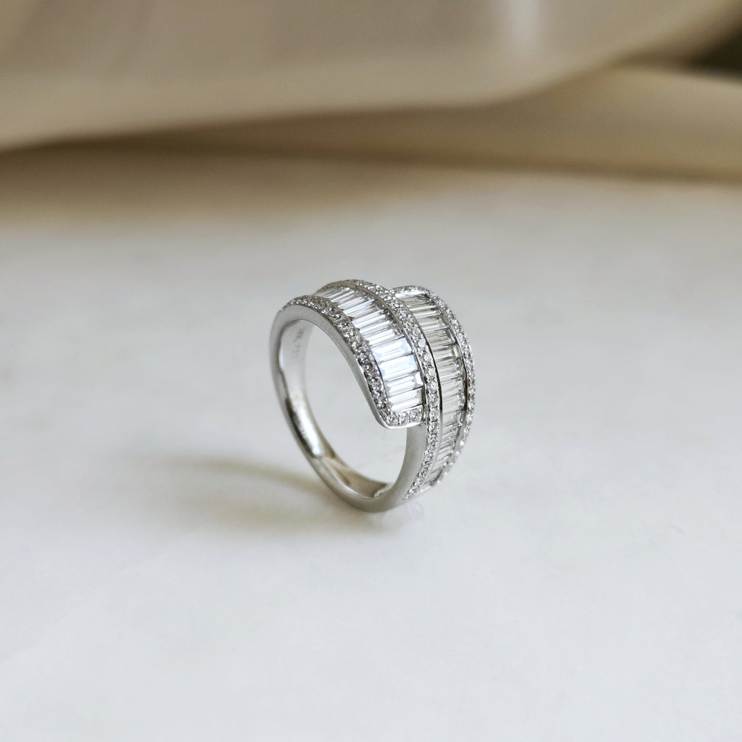 18K Baguette Diamond Dressing Ring - (Custom Made ONLY - 4 to 6 Weeks)