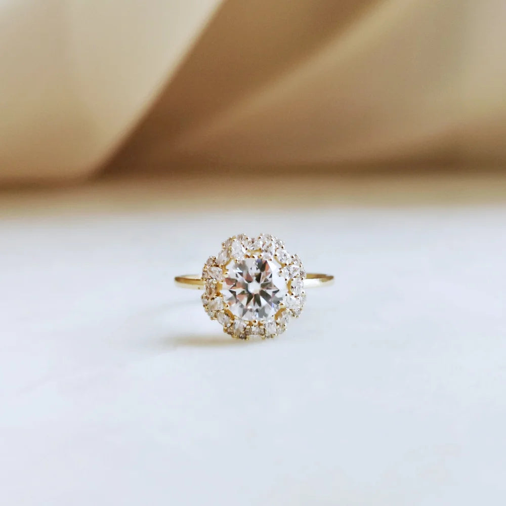 14K Tournesol Solitaire Moissanite Ring