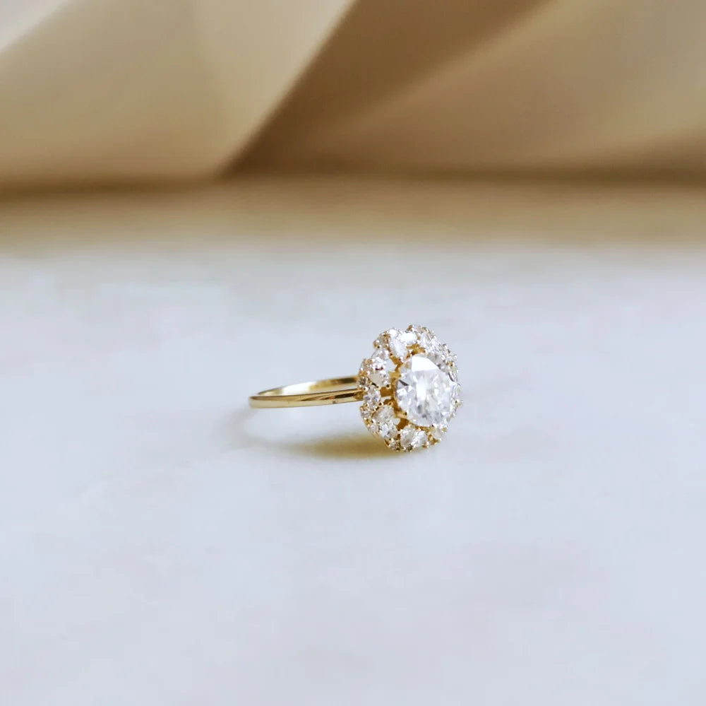 14K Tournesol Solitaire Moissanite Ring