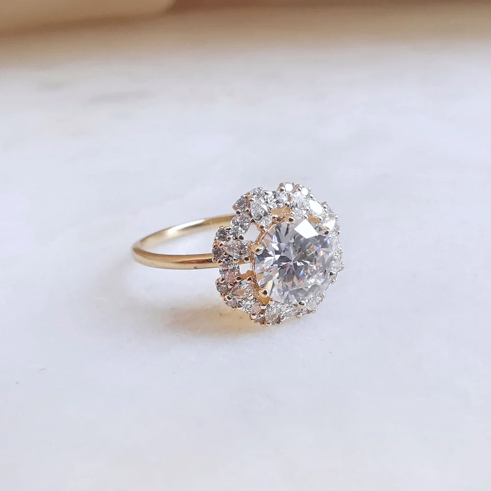 14K Tournesol Solitaire Moissanite Ring