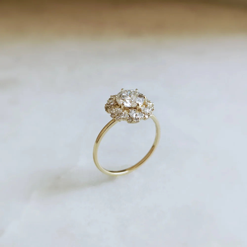 14K Tournesol Solitaire Moissanite Ring