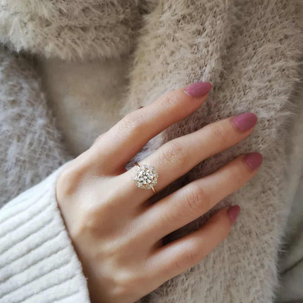 14K Tournesol Solitaire Moissanite Ring