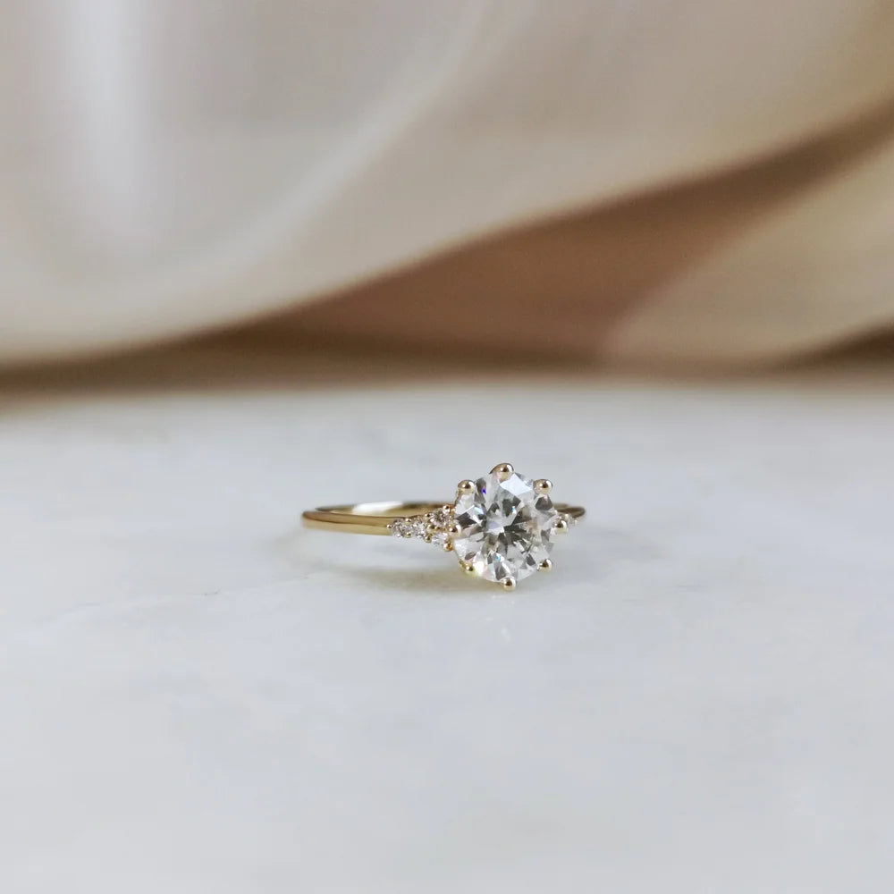 14K Lisette Solitaire Moissanite Ring