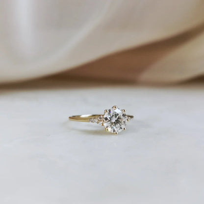 14K Lisette Solitaire Moissanite Ring