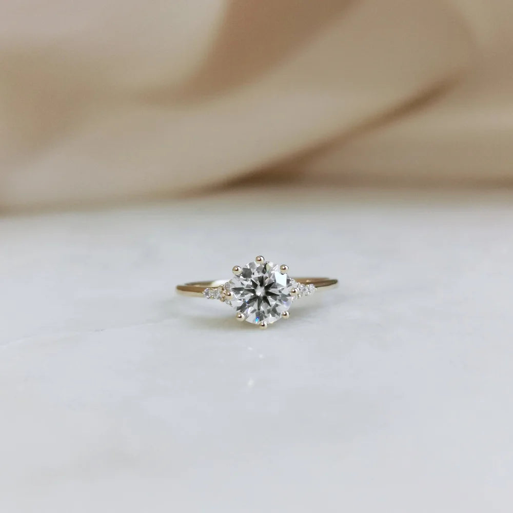 14K Lisette Solitaire Moissanite Ring