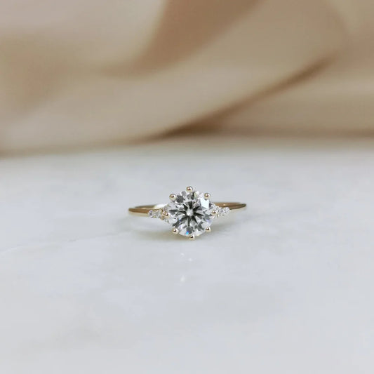 14K Lisette Solitaire Moissanite Ring