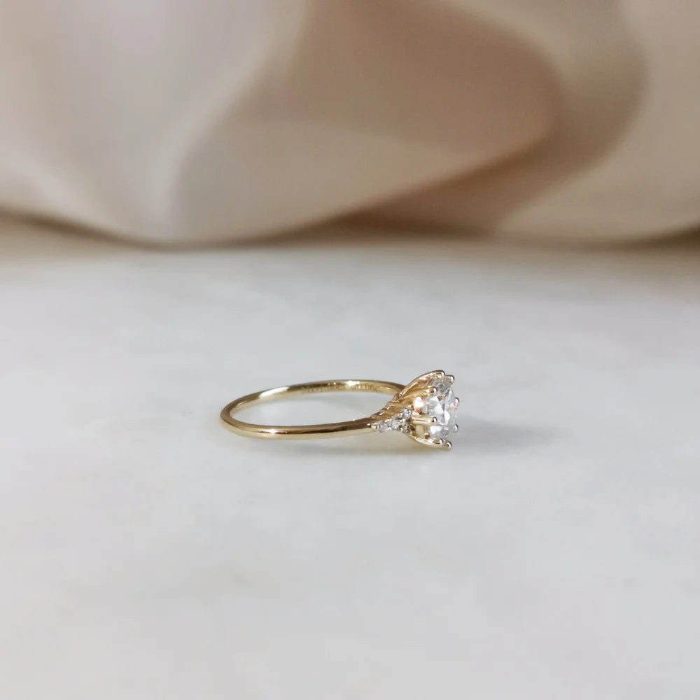 14K Lisette Solitaire Moissanite Ring