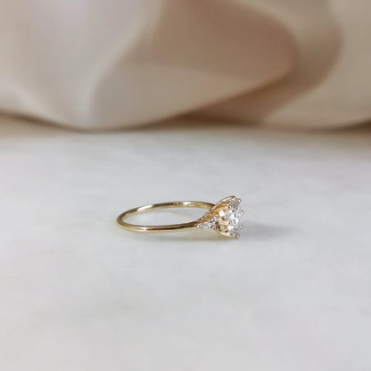 14K Lisette Solitaire Moissanite Ring