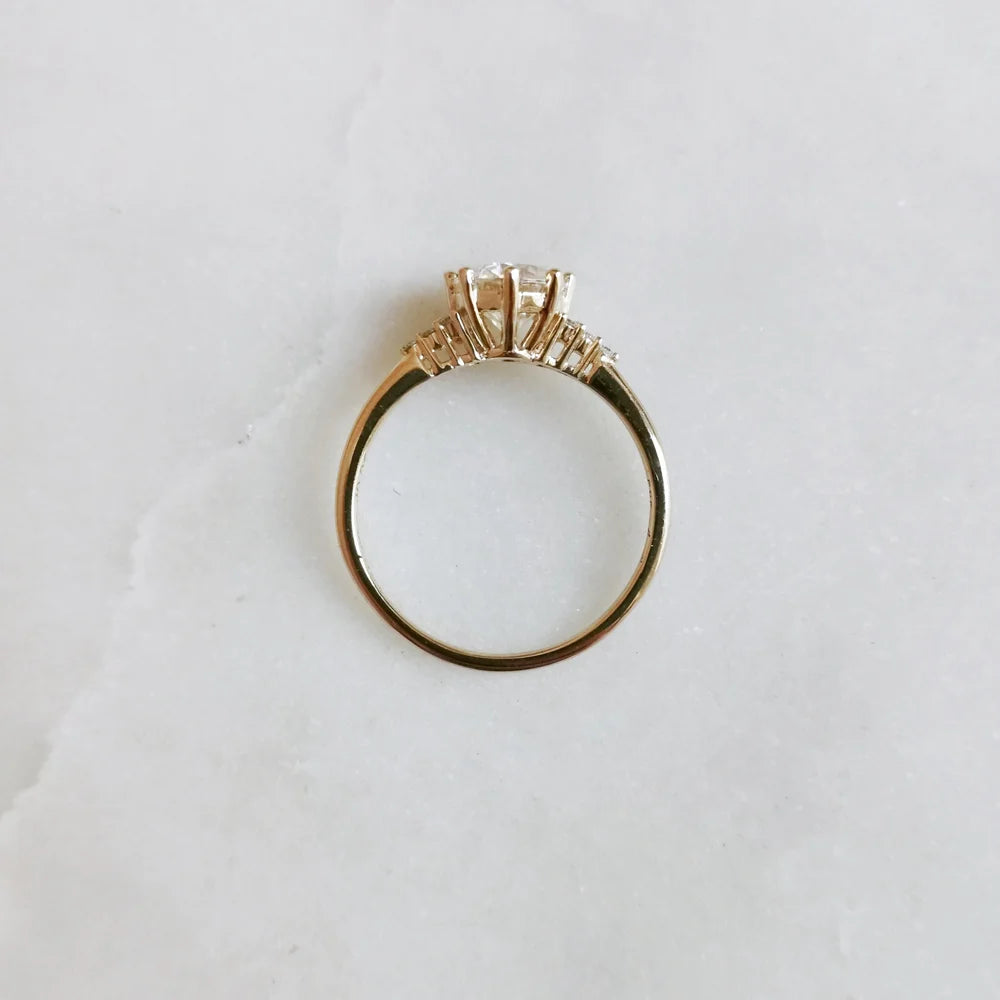 14K Lisette Solitaire Moissanite Ring