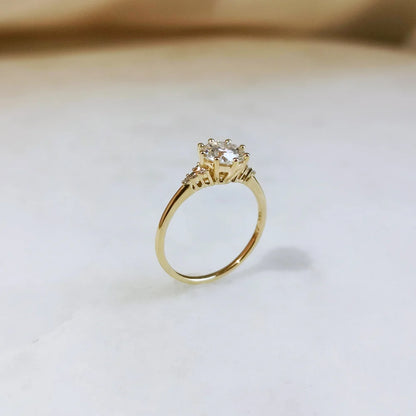 14K Lisette Solitaire Moissanite Ring