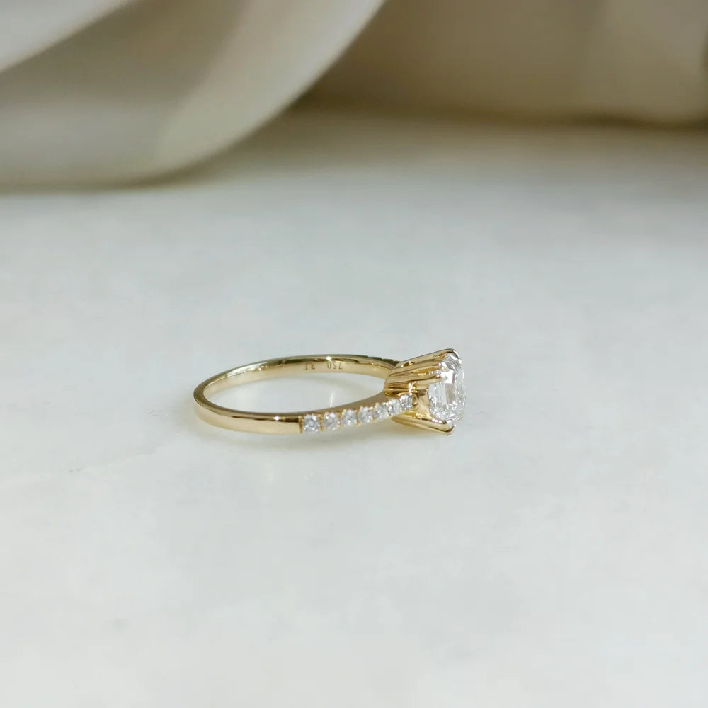 18K Symphonie Solitaire Lab-grown Diamond Ring