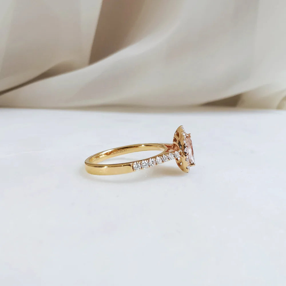 Dewy Pear Morganite Ring