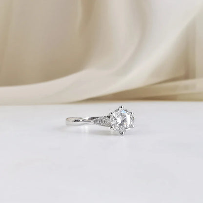 18K Alia Solitaire Moissanite Engagement Ring