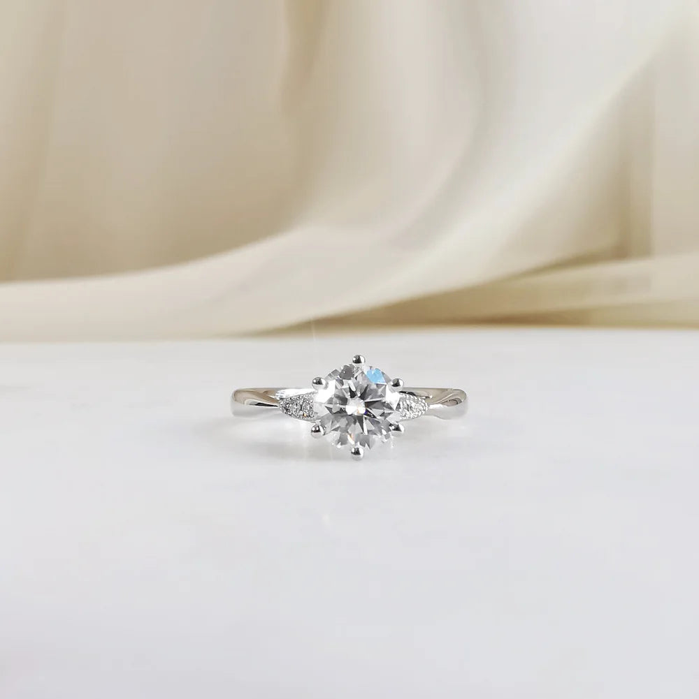 18K Alia Solitaire Moissanite Engagement Ring