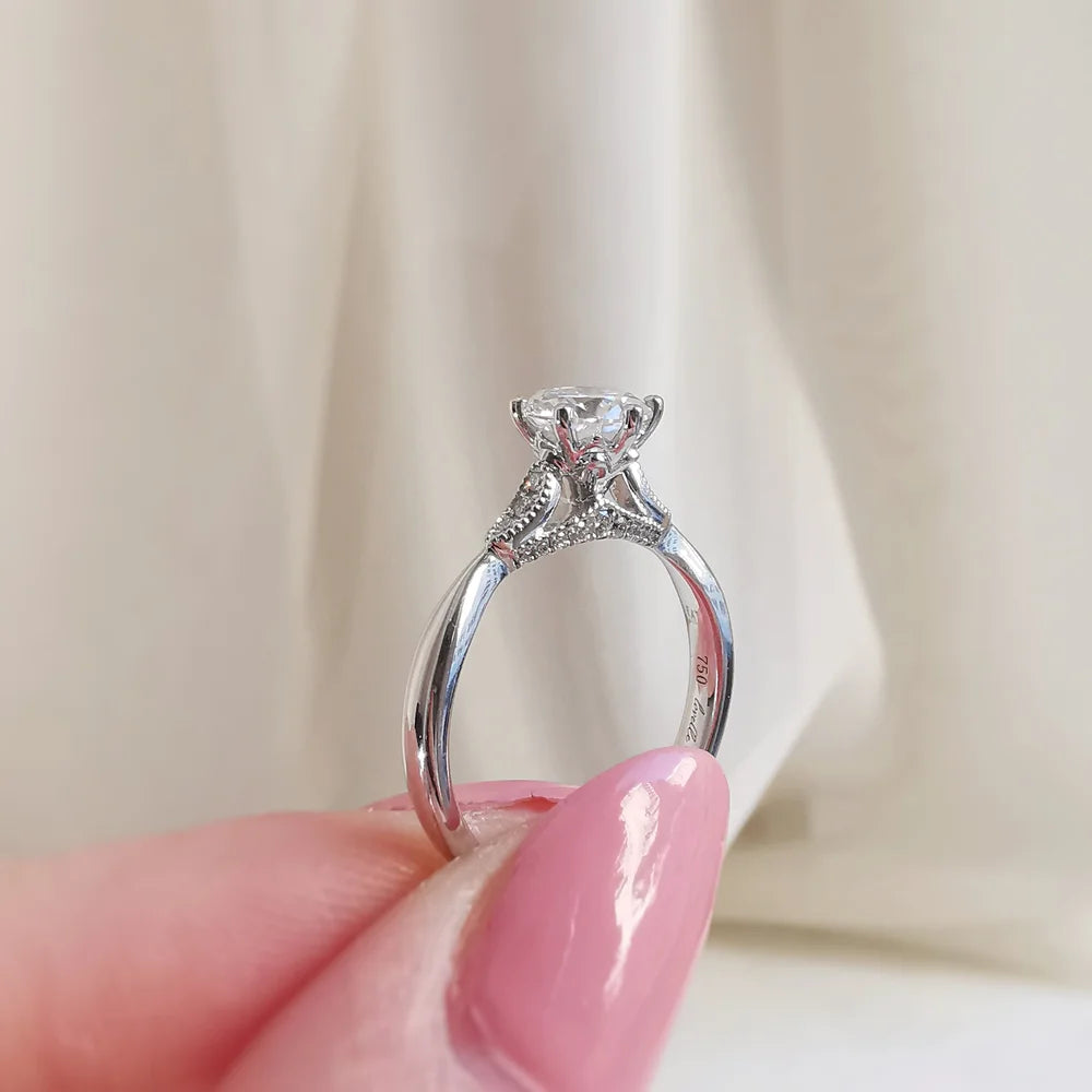 18K Alia Solitaire Moissanite Engagement Ring