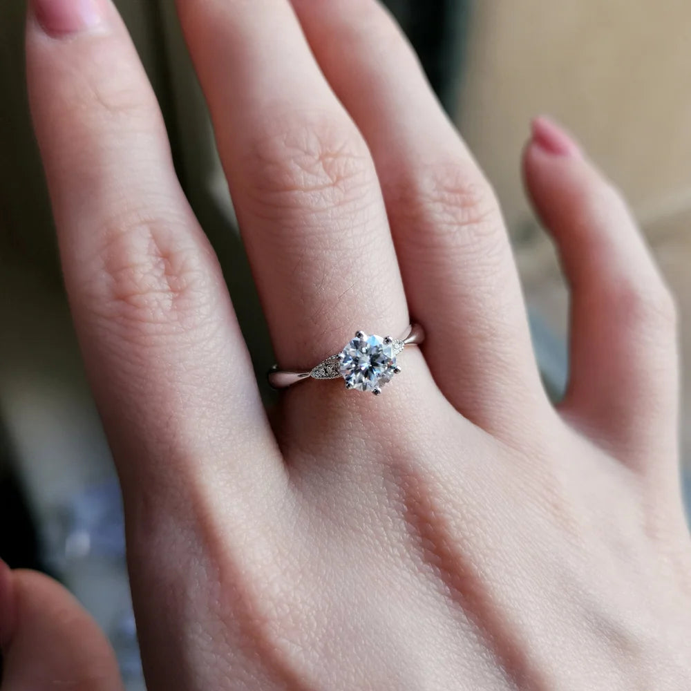 18K Alia Solitaire Moissanite Engagement Ring