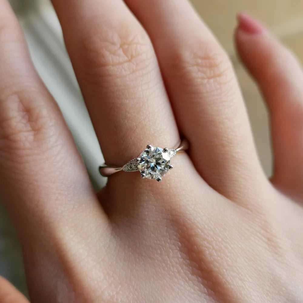 18K Alia Solitaire Moissanite Engagement Ring