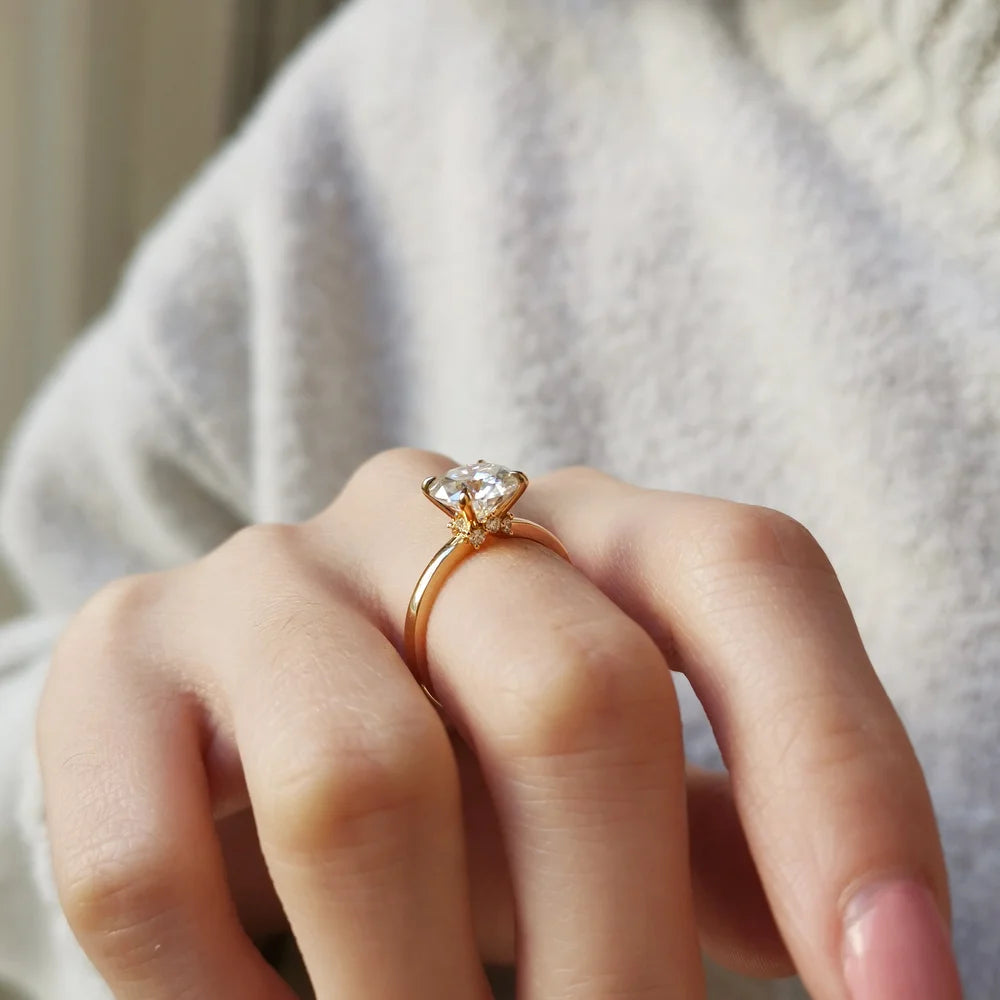 18K Aurelie Solitaire Moissanite Engagement Ring