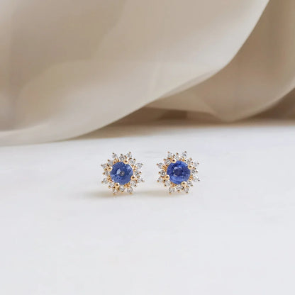 Snowflake Sapphire Earrings