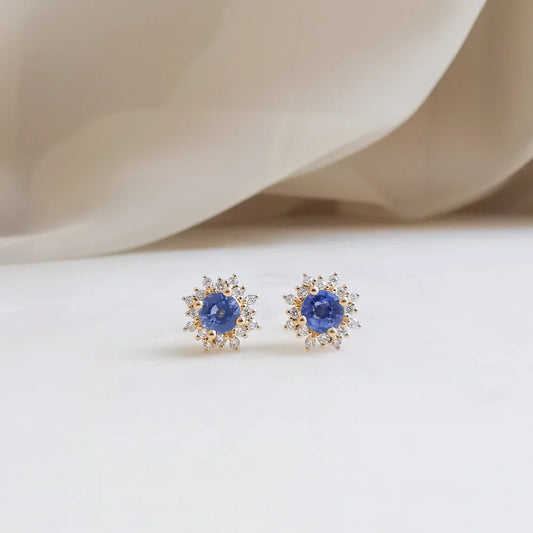 Snowflake Sapphire Earrings