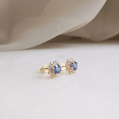 Snowflake Sapphire Earrings