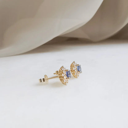 Snowflake Sapphire Earrings