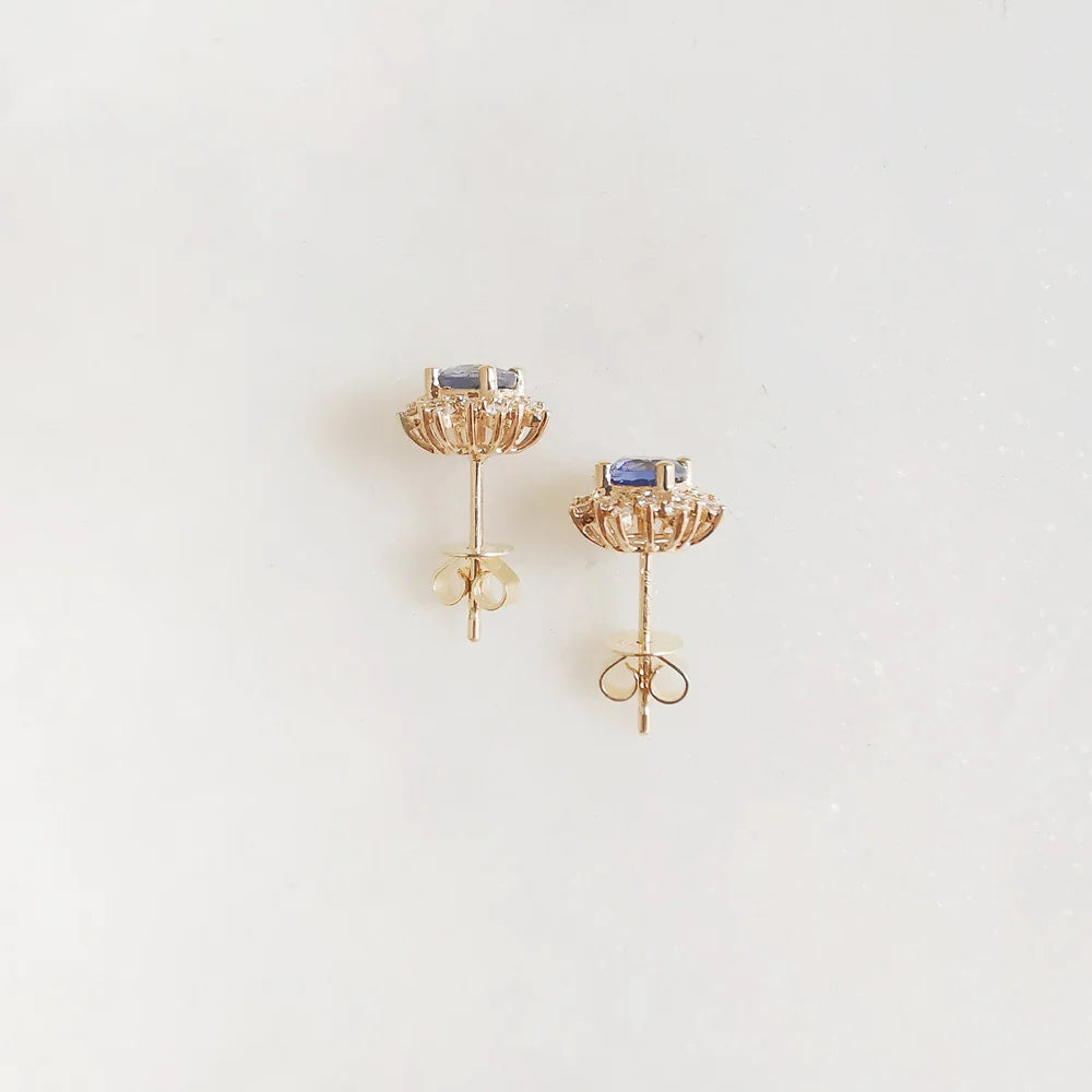 Snowflake Sapphire Earrings