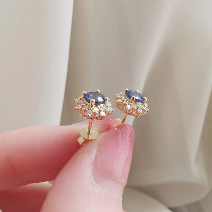 Snowflake Sapphire Earrings