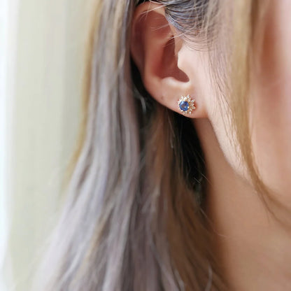 Snowflake Sapphire Earrings