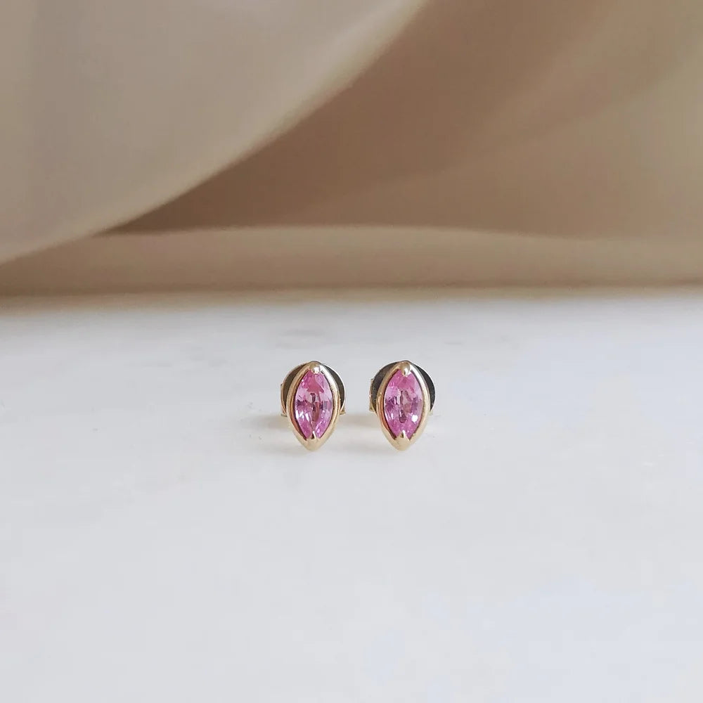 Aria Pink Sapphire Earrings