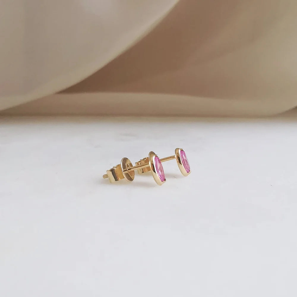 Aria Pink Sapphire Earrings