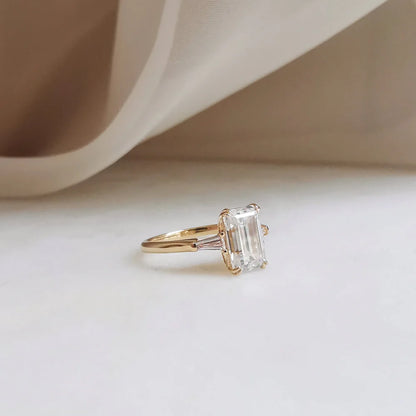 Charlotte Emerald Cut Moissanite Ring
