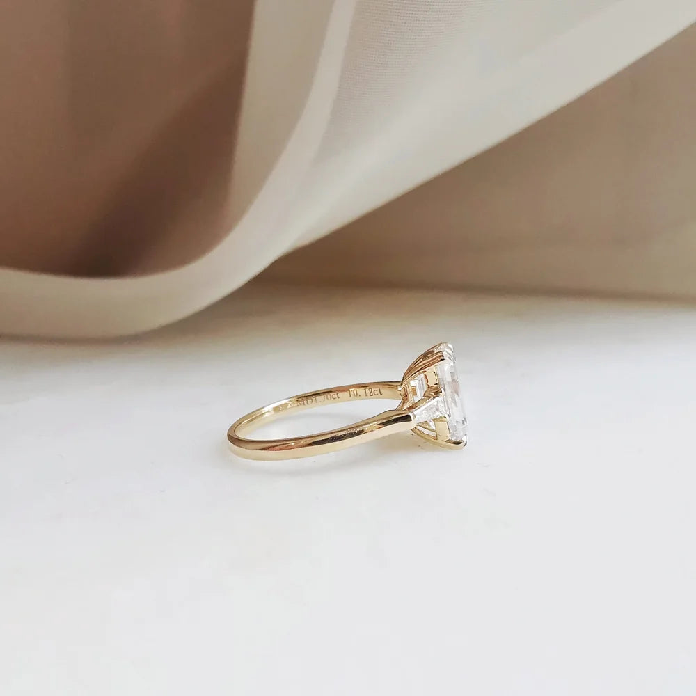 Charlotte Emerald Cut Moissanite Ring