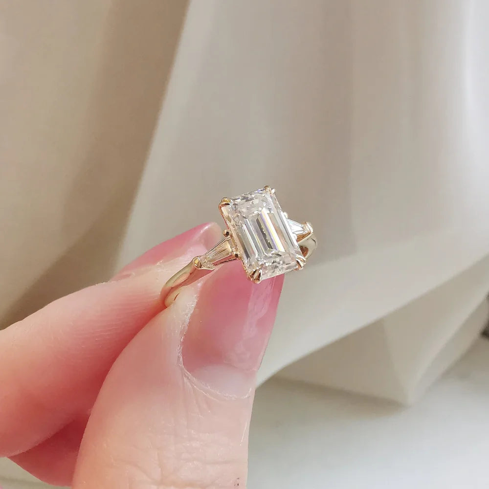 Charlotte Emerald Cut Moissanite Ring