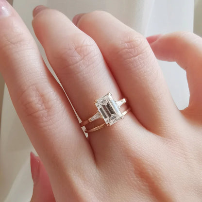 Charlotte Emerald Cut Moissanite Ring