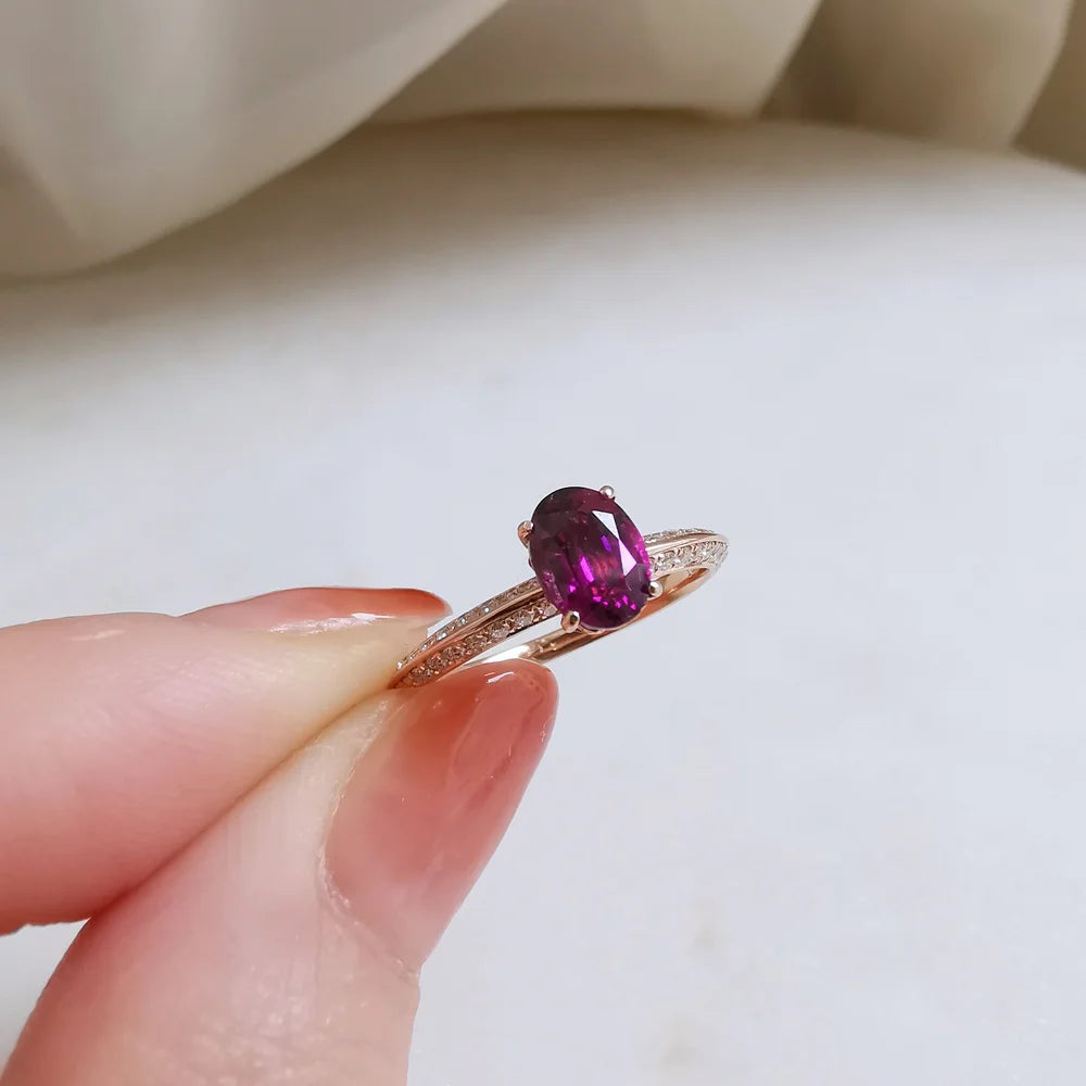 Chloe Purple Garnet Ring