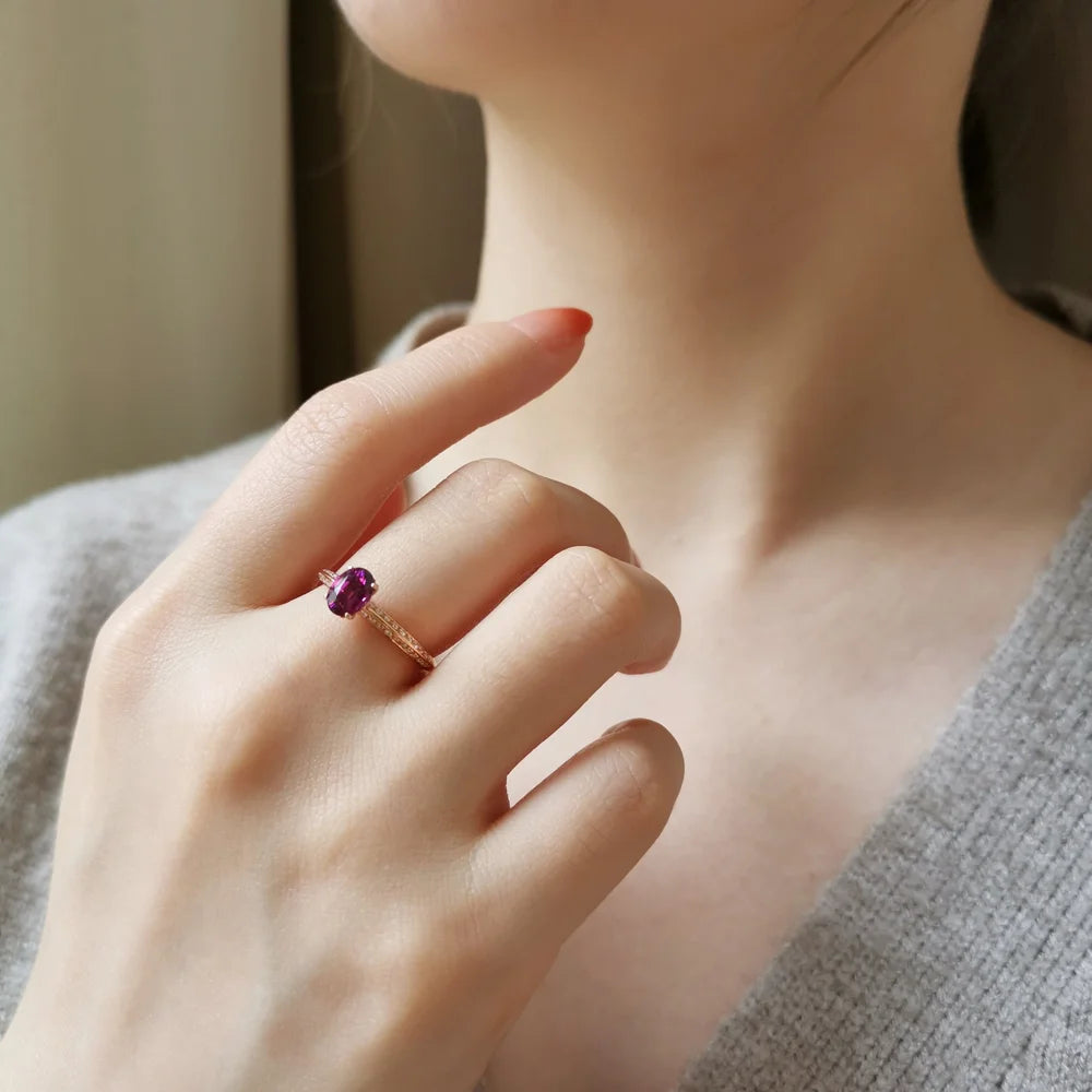 Chloe Purple Garnet Ring