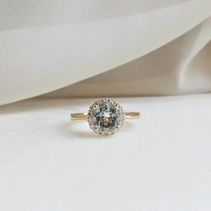 Aquamarine Orb Ring