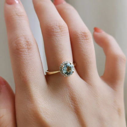 Aquamarine Orb Ring