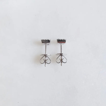 18K Princess Cut Pink Sapphire Earring