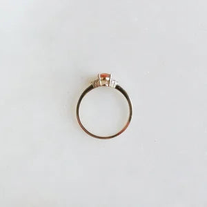 18K Oval Orange Sapphire Ring