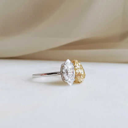 18K “You & Me” Moissanite Ring