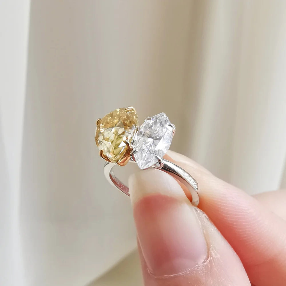 18K “You & Me” Moissanite Ring